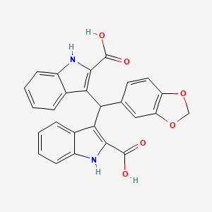 molecular formula C26H18N2O6 B4163532 3,3'-(1,3-benzodioxol-5-ylmethylene)bis(1H-indole-2-carboxylic acid) 