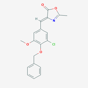 molecular formula C19H16ClNO4 B416354 4-[4-(benzyloxy)-3-chloro-5-methoxybenzylidene]-2-methyl-1,3-oxazol-5(4H)-one 