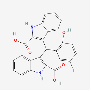 molecular formula C25H17IN2O5 B4163550 3,3'-[(2-hydroxy-5-iodophenyl)methylene]bis(1H-indole-2-carboxylic acid) 