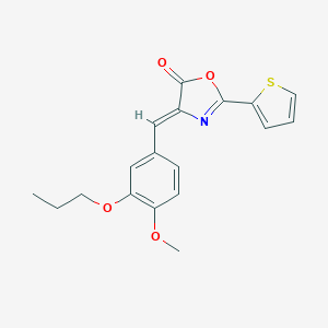 molecular formula C18H17NO4S B416356 4-(4-methoxy-3-propoxybenzylidene)-2-(2-thienyl)-1,3-oxazol-5(4H)-one 