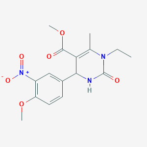 methyl 1-ethyl-4-(4-methoxy-3-nitrophenyl)-6-methyl-2-oxo-1,2,3,4-tetrahydro-5-pyrimidinecarboxylate
