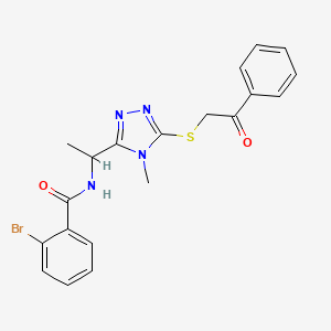 2-bromo-N-(1-{4-methyl-5-[(2-oxo-2-phenylethyl)thio]-4H-1,2,4-triazol-3-yl}ethyl)benzamide