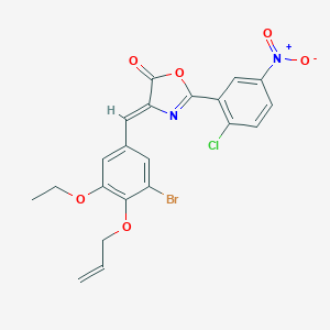 molecular formula C21H16BrClN2O6 B416360 4-[4-(allyloxy)-3-bromo-5-ethoxybenzylidene]-2-{2-chloro-5-nitrophenyl}-1,3-oxazol-5(4H)-one 