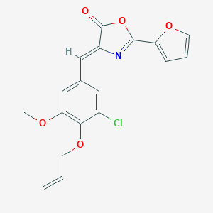 molecular formula C18H14ClNO5 B416361 4-[4-(allyloxy)-3-chloro-5-methoxybenzylidene]-2-(2-furyl)-1,3-oxazol-5(4H)-one 