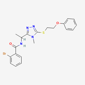 molecular formula C20H21BrN4O2S B4163630 2-bromo-N-(1-{4-methyl-5-[(2-phenoxyethyl)thio]-4H-1,2,4-triazol-3-yl}ethyl)benzamide 