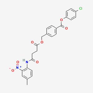 molecular formula C25H21ClN2O7 B4163643 4-chlorophenyl 4-[({4-[(4-methyl-2-nitrophenyl)amino]-4-oxobutanoyl}oxy)methyl]benzoate 