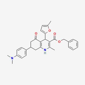 molecular formula C31H32N2O4 B4163667 benzyl 7-[4-(dimethylamino)phenyl]-2-methyl-4-(5-methyl-2-furyl)-5-oxo-1,4,5,6,7,8-hexahydro-3-quinolinecarboxylate 