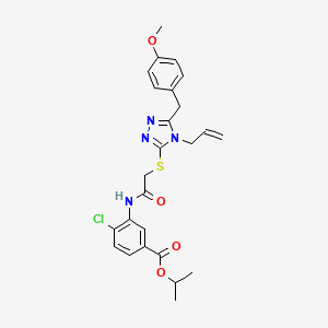 molecular formula C25H27ClN4O4S B4163681 isopropyl 3-[({[4-allyl-5-(4-methoxybenzyl)-4H-1,2,4-triazol-3-yl]thio}acetyl)amino]-4-chlorobenzoate 