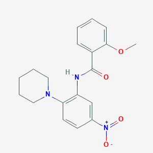molecular formula C19H21N3O4 B4163684 2-methoxy-N-[5-nitro-2-(1-piperidinyl)phenyl]benzamide 
