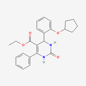 molecular formula C24H26N2O4 B4163694 ethyl 4-[2-(cyclopentyloxy)phenyl]-2-oxo-6-phenyl-1,2,3,4-tetrahydro-5-pyrimidinecarboxylate 
