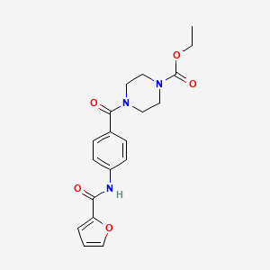 molecular formula C19H21N3O5 B4163697 ethyl 4-[4-(2-furoylamino)benzoyl]-1-piperazinecarboxylate 