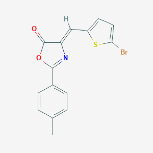 molecular formula C15H10BrNO2S B416370 4-[(5-bromo-2-thienyl)methylene]-2-(4-methylphenyl)-1,3-oxazol-5(4H)-one 