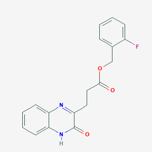 molecular formula C18H15FN2O3 B4163710 2-fluorobenzyl 3-(3-hydroxy-2-quinoxalinyl)propanoate 