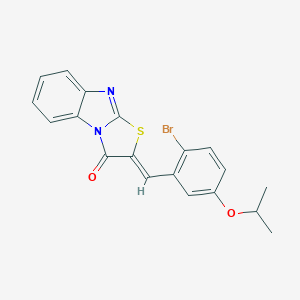 molecular formula C19H15BrN2O2S B416372 2-(2-bromo-5-isopropoxybenzylidene)[1,3]thiazolo[3,2-a]benzimidazol-3(2H)-one 