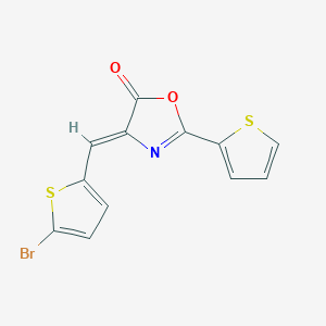 molecular formula C12H6BrNO2S2 B416374 4-[(5-bromo-2-thienyl)methylene]-2-(2-thienyl)-1,3-oxazol-5(4H)-one 