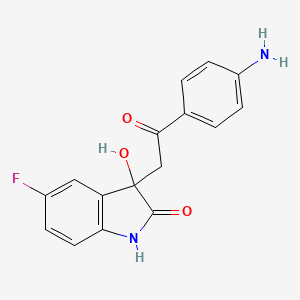 molecular formula C16H13FN2O3 B4163757 3-[2-(4-aminophenyl)-2-oxoethyl]-5-fluoro-3-hydroxy-1,3-dihydro-2H-indol-2-one 