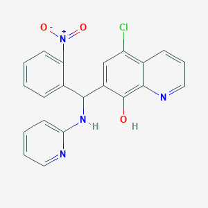 molecular formula C21H15ClN4O3 B4163763 5-chloro-7-[(2-nitrophenyl)(2-pyridinylamino)methyl]-8-quinolinol 