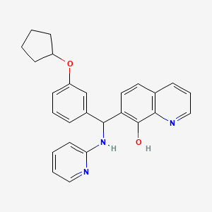 molecular formula C26H25N3O2 B4163771 7-[[3-(cyclopentyloxy)phenyl](2-pyridinylamino)methyl]-8-quinolinol 