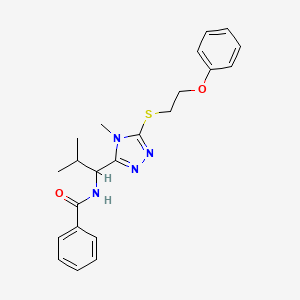 molecular formula C22H26N4O2S B4163774 N-(2-methyl-1-{4-methyl-5-[(2-phenoxyethyl)thio]-4H-1,2,4-triazol-3-yl}propyl)benzamide 