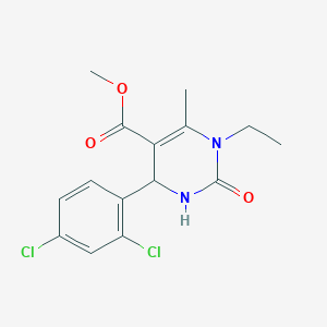molecular formula C15H16Cl2N2O3 B4163780 methyl 4-(2,4-dichlorophenyl)-1-ethyl-6-methyl-2-oxo-1,2,3,4-tetrahydro-5-pyrimidinecarboxylate 