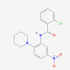 molecular formula C18H18ClN3O3 B4163810 2-chloro-N-[5-nitro-2-(1-piperidinyl)phenyl]benzamide 