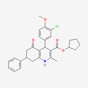 cyclopentyl 4-(3-chloro-4-methoxyphenyl)-2-methyl-5-oxo-7-phenyl-1,4,5,6,7,8-hexahydro-3-quinolinecarboxylate