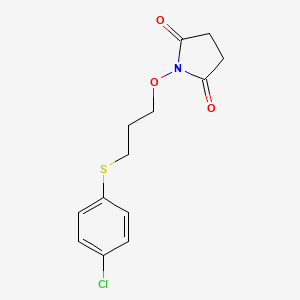 molecular formula C13H14ClNO3S B4163825 1-{3-[(4-chlorophenyl)thio]propoxy}-2,5-pyrrolidinedione 