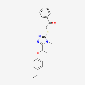 molecular formula C21H23N3O2S B4163848 2-({5-[1-(4-ethylphenoxy)ethyl]-4-methyl-4H-1,2,4-triazol-3-yl}thio)-1-phenylethanone 