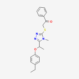 2-({5-[1-(4-ethylphenoxy)ethyl]-4-methyl-4H-1,2,4-triazol-3-yl}thio)-1-phenylethanone