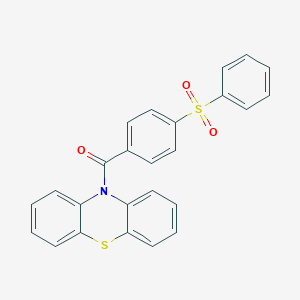 molecular formula C25H17NO3S2 B416385 10-[4-(phenylsulfonyl)benzoyl]-10H-phenothiazine 