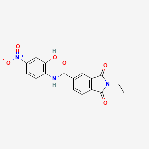 molecular formula C18H15N3O6 B4163874 N-(2-hydroxy-4-nitrophenyl)-1,3-dioxo-2-propyl-5-isoindolinecarboxamide 