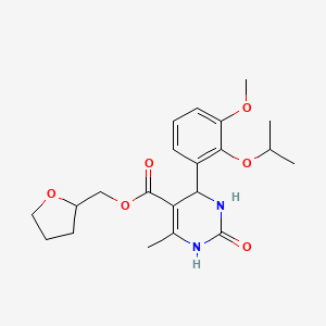 molecular formula C21H28N2O6 B4163893 tetrahydro-2-furanylmethyl 4-(2-isopropoxy-3-methoxyphenyl)-6-methyl-2-oxo-1,2,3,4-tetrahydro-5-pyrimidinecarboxylate 