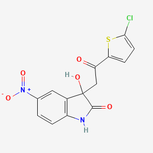 molecular formula C14H9ClN2O5S B4163905 3-[2-(5-chloro-2-thienyl)-2-oxoethyl]-3-hydroxy-5-nitro-1,3-dihydro-2H-indol-2-one 