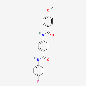 molecular formula C21H17FN2O3 B4163924 N-(4-{[(4-fluorophenyl)amino]carbonyl}phenyl)-4-methoxybenzamide 