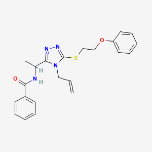 molecular formula C22H24N4O2S B4163927 N-(1-{4-allyl-5-[(2-phenoxyethyl)thio]-4H-1,2,4-triazol-3-yl}ethyl)benzamide 