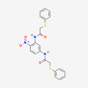 molecular formula C22H19N3O4S2 B4163948 N,N'-(4-nitro-1,3-phenylene)bis[2-(phenylthio)acetamide] 