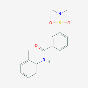 molecular formula C16H18N2O3S B4163977 3-[(dimethylamino)sulfonyl]-N-(2-methylphenyl)benzamide 