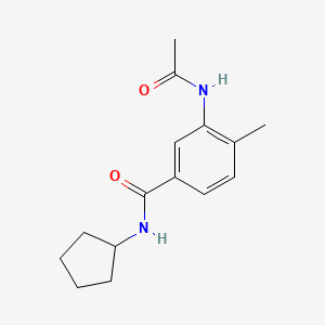 molecular formula C15H20N2O2 B4163986 3-(acetylamino)-N-cyclopentyl-4-methylbenzamide 