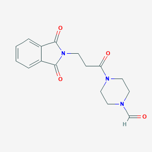 molecular formula C16H17N3O4 B416401 4-[3-(1,3-dioxo-1,3-dihydro-2H-isoindol-2-yl)propanoyl]-1-piperazinecarbaldehyde 