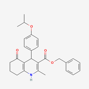 molecular formula C27H29NO4 B4164013 benzyl 4-(4-isopropoxyphenyl)-2-methyl-5-oxo-1,4,5,6,7,8-hexahydro-3-quinolinecarboxylate 