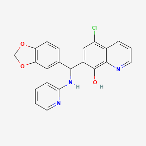 molecular formula C22H16ClN3O3 B4164019 7-[1,3-benzodioxol-5-yl(2-pyridinylamino)methyl]-5-chloro-8-quinolinol 