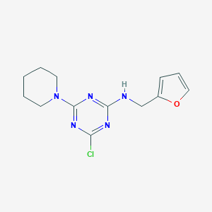 molecular formula C13H16ClN5O B416404 4-chloro-N-(furan-2-ylmethyl)-6-piperidin-1-yl-1,3,5-triazin-2-amine 