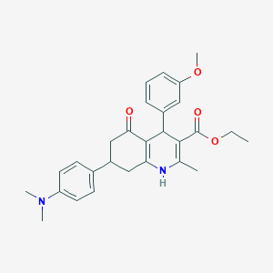 molecular formula C28H32N2O4 B4164040 ethyl 7-[4-(dimethylamino)phenyl]-4-(3-methoxyphenyl)-2-methyl-5-oxo-1,4,5,6,7,8-hexahydro-3-quinolinecarboxylate 