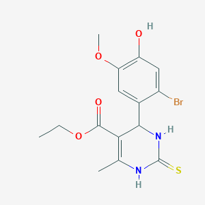 ethyl 4-(2-bromo-4-hydroxy-5-methoxyphenyl)-6-methyl-2-thioxo-1,2,3,4-tetrahydro-5-pyrimidinecarboxylate