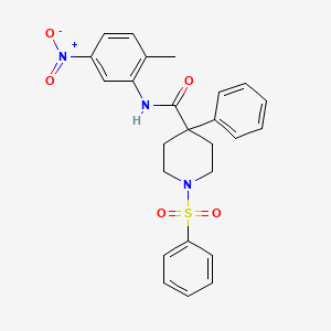 molecular formula C25H25N3O5S B4164068 N-(2-methyl-5-nitrophenyl)-4-phenyl-1-(phenylsulfonyl)-4-piperidinecarboxamide 