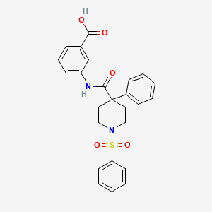 molecular formula C25H24N2O5S B4164075 3-({[4-phenyl-1-(phenylsulfonyl)-4-piperidinyl]carbonyl}amino)benzoic acid 