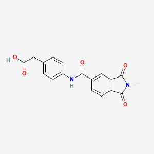 molecular formula C18H14N2O5 B4164080 (4-{[(2-methyl-1,3-dioxo-2,3-dihydro-1H-isoindol-5-yl)carbonyl]amino}phenyl)acetic acid 