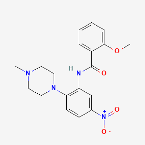molecular formula C19H22N4O4 B4164111 2-methoxy-N-[2-(4-methyl-1-piperazinyl)-5-nitrophenyl]benzamide 