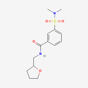 molecular formula C14H20N2O4S B4164119 3-[(dimethylamino)sulfonyl]-N-(tetrahydro-2-furanylmethyl)benzamide 
