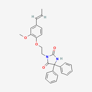 molecular formula C27H26N2O4 B4164122 3-{2-[2-methoxy-4-(1-propen-1-yl)phenoxy]ethyl}-5,5-diphenyl-2,4-imidazolidinedione 